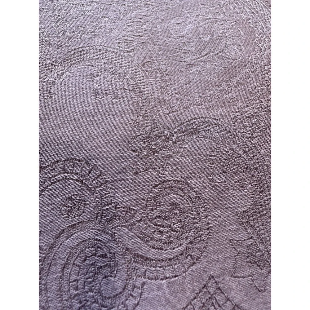 Frette Italy Cotton Lavender Damask Jacquard Queen Duvet Cover & Euro Shams X2